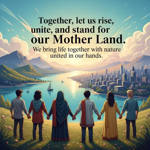 Inspiring Poster: Together, Let Us Rise and Unite for Our Mother land