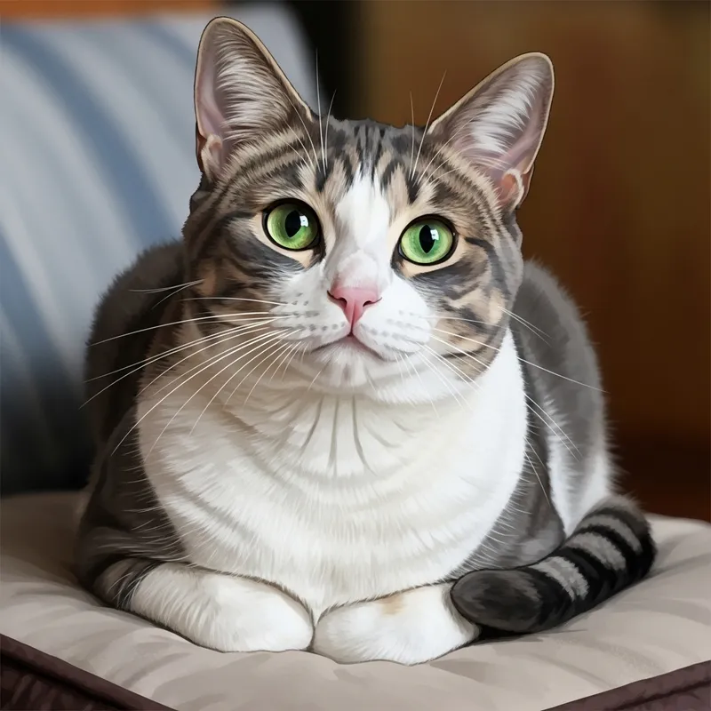 Adorable Grey and White Cat | Bright Green Eyes Adorable Grey and White Cat | Bright Green Eyes