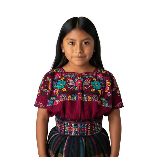 Mayan Girl from Guatemala with Traditional Clothing