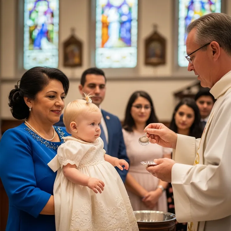 Heartwarming Blonde Girl's Baptism Ceremony in Traditional Church
