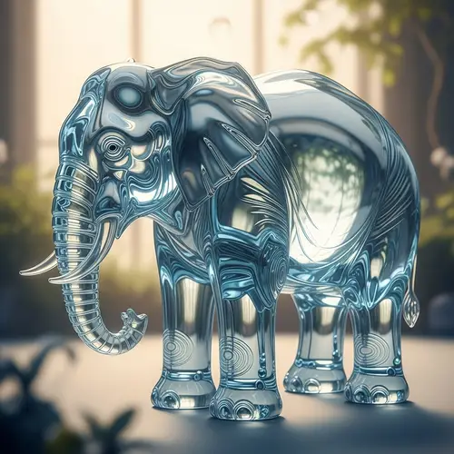 Glass Elephant Sculpture - Unique Handcrafted Art