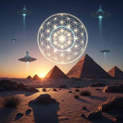 Sacred Geometry and Pyramids: Flower of Life Artwork