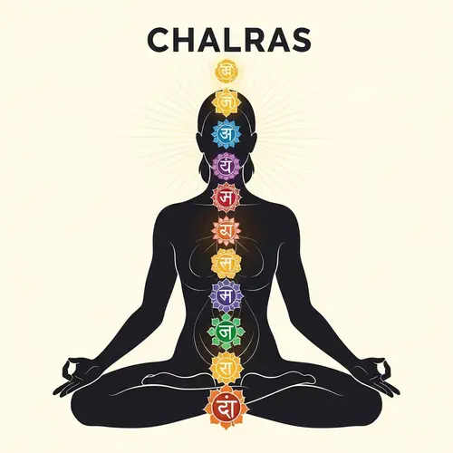 Chakras Illustration: Energy Points in Human Body