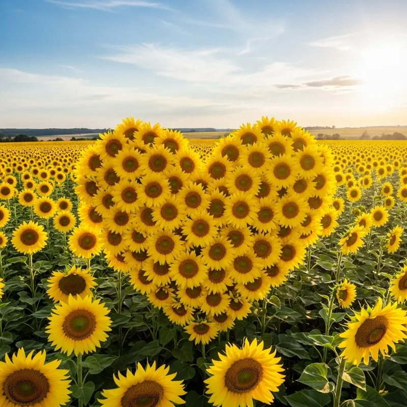 Heart with Sunflowers - Corazon Con Girasoles
