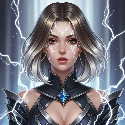 Fantasy Female Character with Lightning Powers - Enchanting Beauty