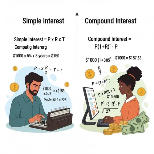 Simple vs Compound Interest: Illustrative Comparison with Diverse Characters