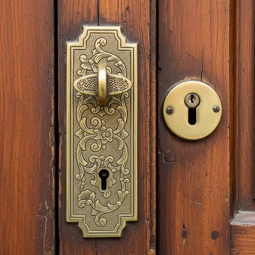 Antique Brass Door Lock - Old-world Craftsmanship