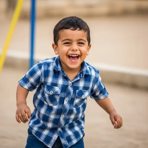 Joyful Child in Growth and Laughter