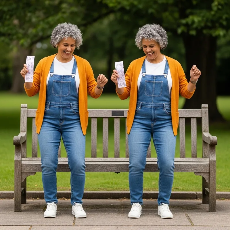 Joyful Dance of Adult Twins in the Park