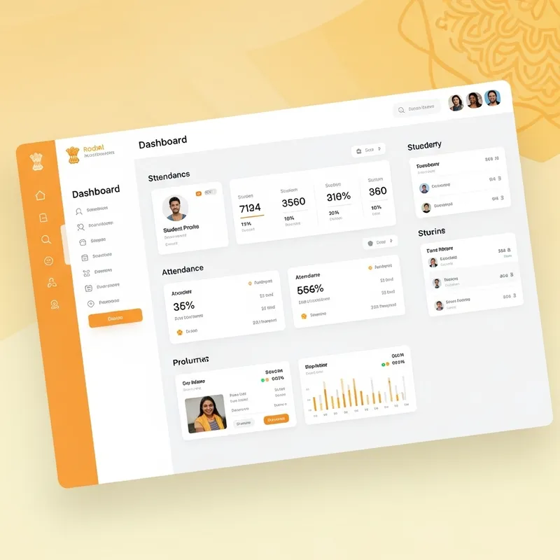 Royal Hindu-Themed Student Data Management Dashboard Design