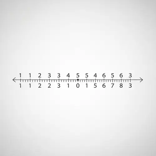 Numerical Line with Positive Numbers and Zero