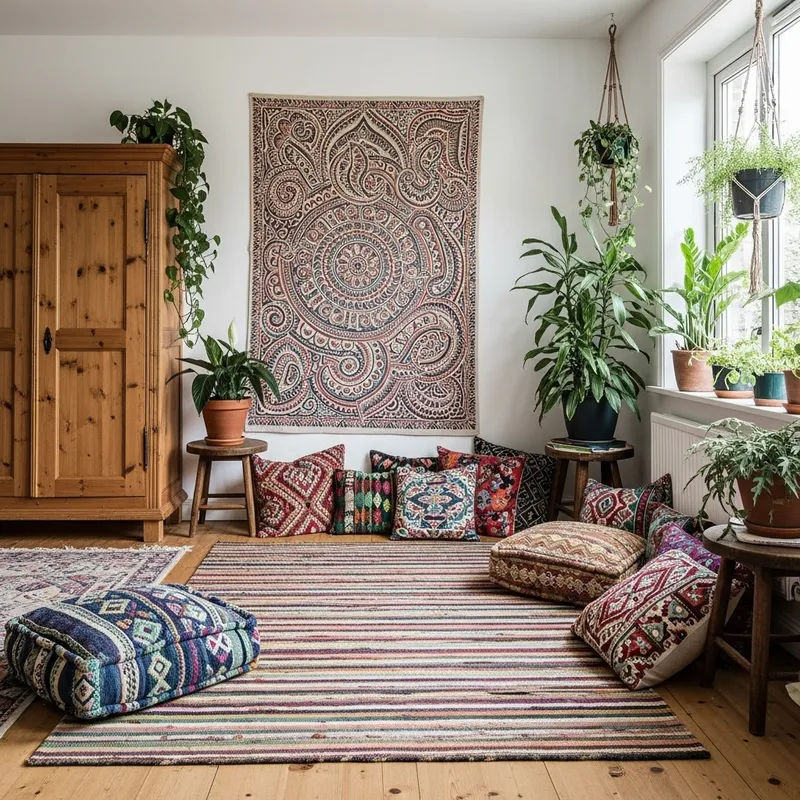 Bohemian Style Living Room Decor | Colorful & Cozy Boho-Chic Design
