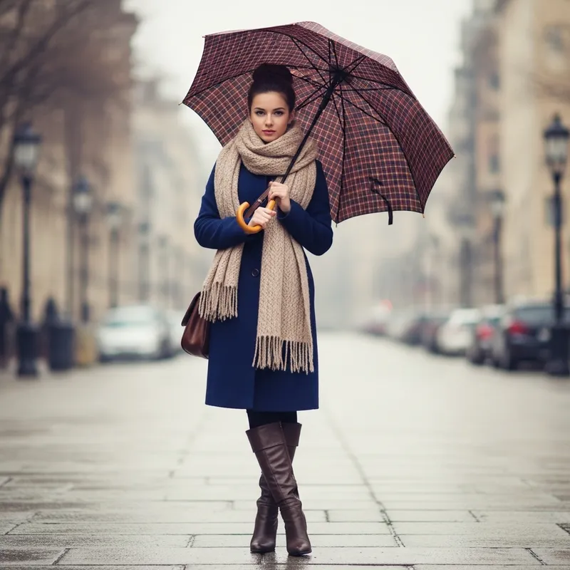 Gorgeous French Woman with Vintage Umbrella | Classic Style