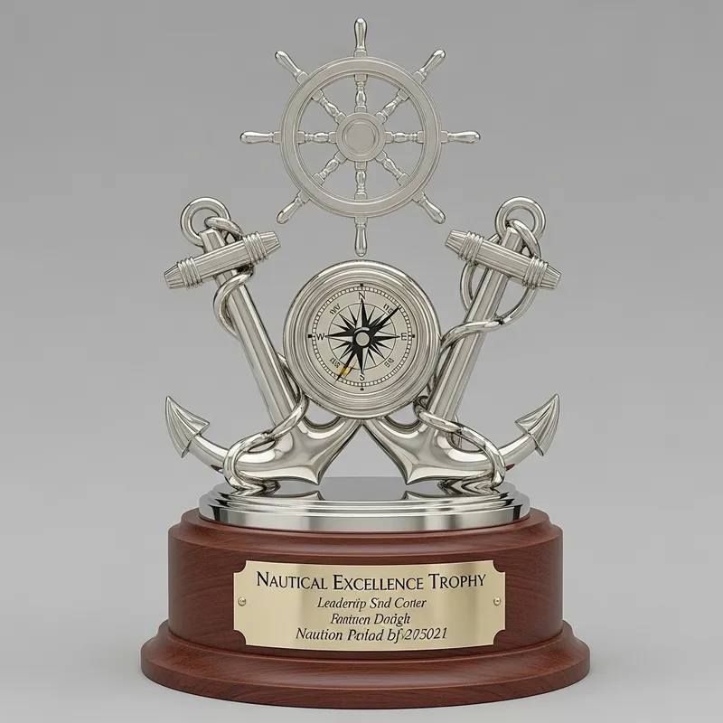 Timeless Nautical Trophy Design | Elegant Anchor & Compass Timeless Nautical Trophy Design | Elegant Anchor & Compass