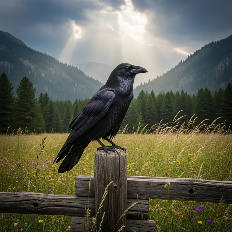 Black Raven in a Moody Setting Black Raven in a Moody Setting