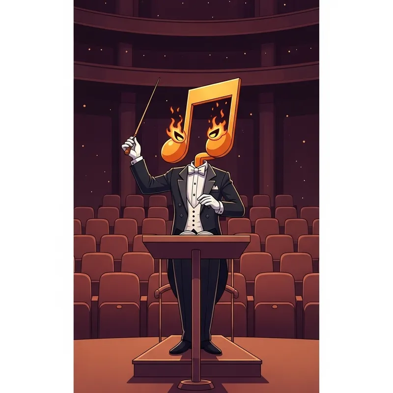 Unique Music Note Conductor Character Design