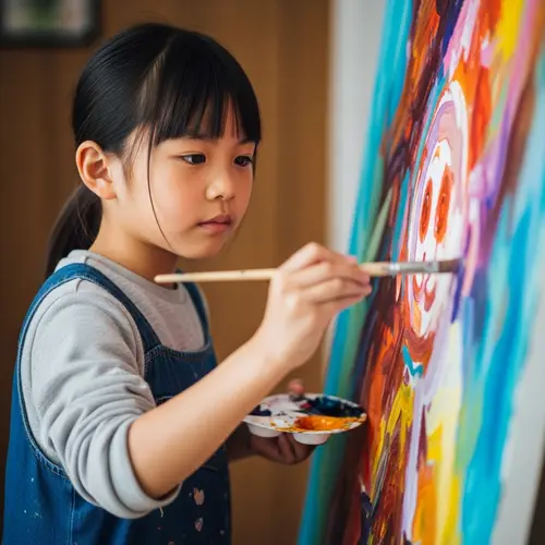 Japanese Girl Painting: Expressive Artistic Endeavor