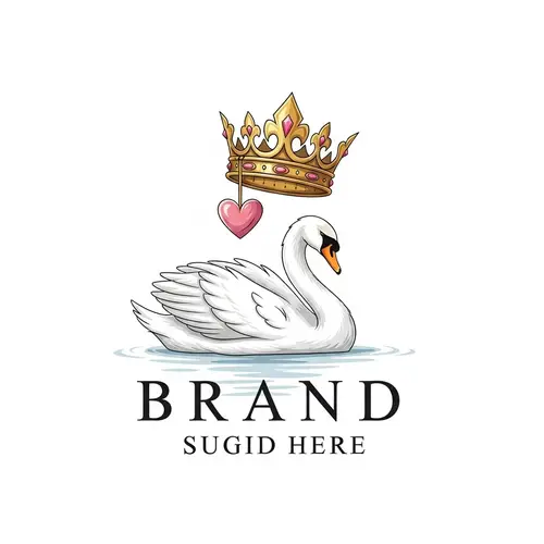 Swan Crown Heart Logo Design | Brand Identity Inspiration