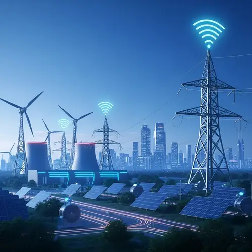 Futuristic Cityscape with Renewable Energy Trends | Smart Grid Technology
