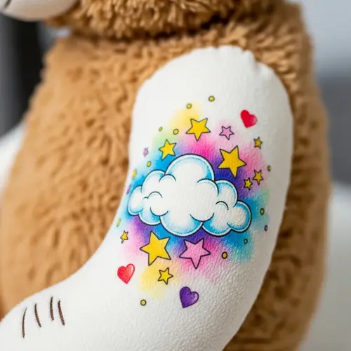 Playful Watercolor Teddy Bear Tattoo Design
