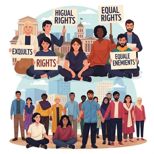 Diverse Citizens Advocating for Equal Rights and Unity