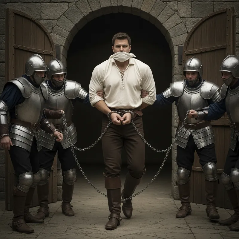 Captured Prince: Strength and Vulnerability | White Muscular Prince Arrested