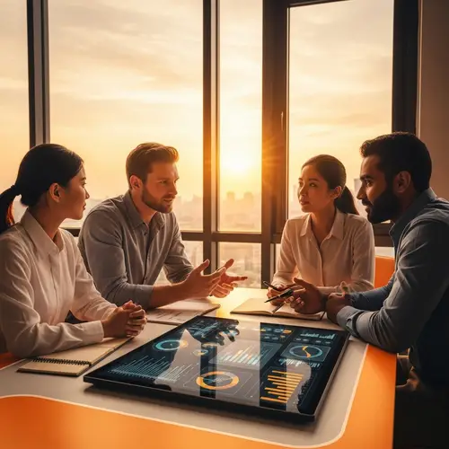 Diverse Technology Professionals Strategize Digital Innovation