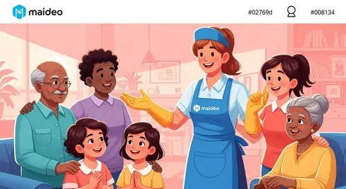 Professional Housekeeper Services from Maideo: Welcoming Family Scene