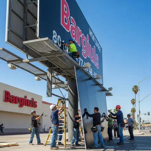 Los Angeles Billboard Construction Co. - Workers in Action