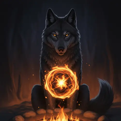 Wolf Assassin with Flame Ball - A Fiery Spectacle