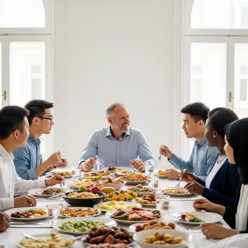 Cultural Exchange: Diverse Student Dining Experience