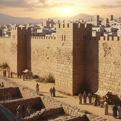 Walls of Jericho: Bronze Age City Scene with Historical Diversity