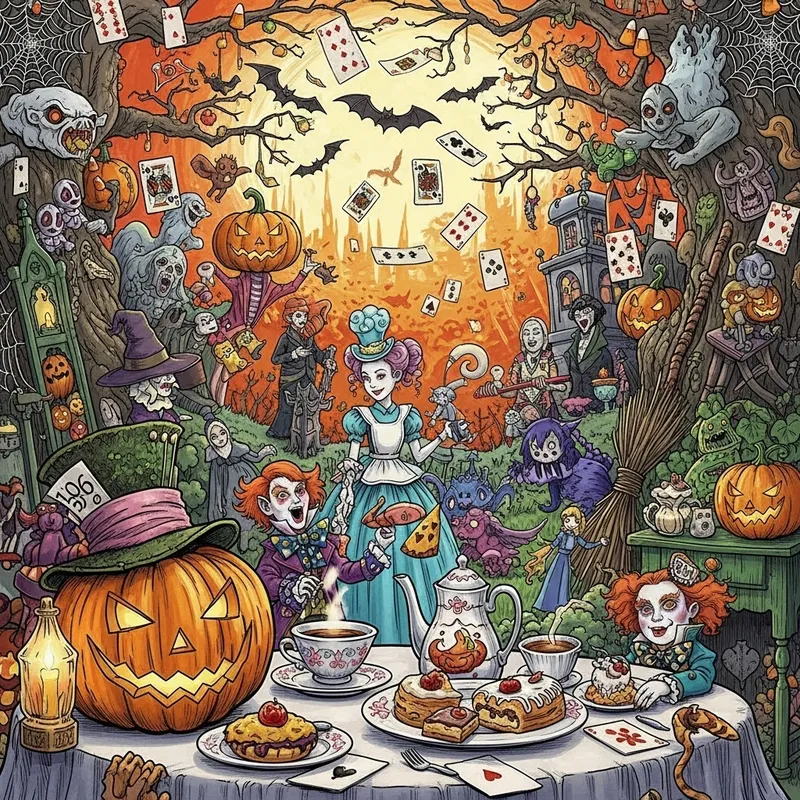 Chaotic Halloween Wonderland: Noisy Cluttered Scene in Wonderland