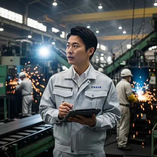 Corporate Consultant Investigating in Industrial Factory