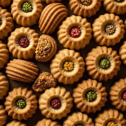 Vibrant Maamoul Cookies: Intricate Heritage Patterns | Palestine