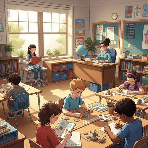 Multicultural Classroom with Diverse Children