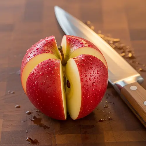 Fresh Red Apple Quarter Display