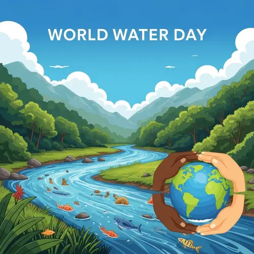 World Water Day Illustration: Breathtaking Scene of Aquatic Life