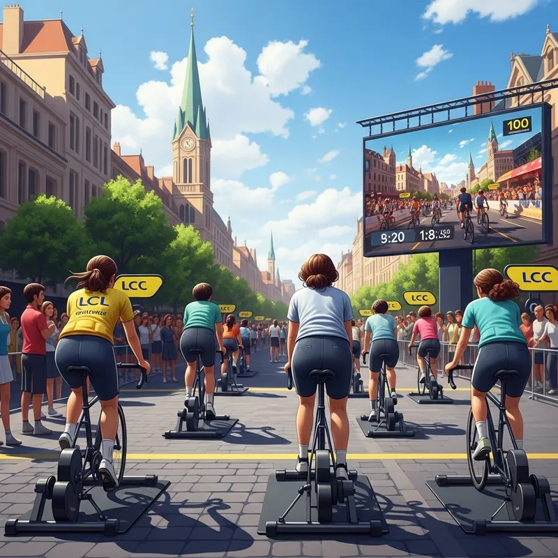 Vibrant Family Bike Race in Tour de France Stage City Vibrant Family Bike Race in Tour de France Stage City