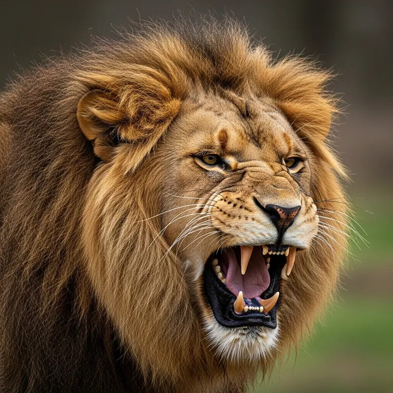 Fierce Lion Roaring - Displaying Raw Power