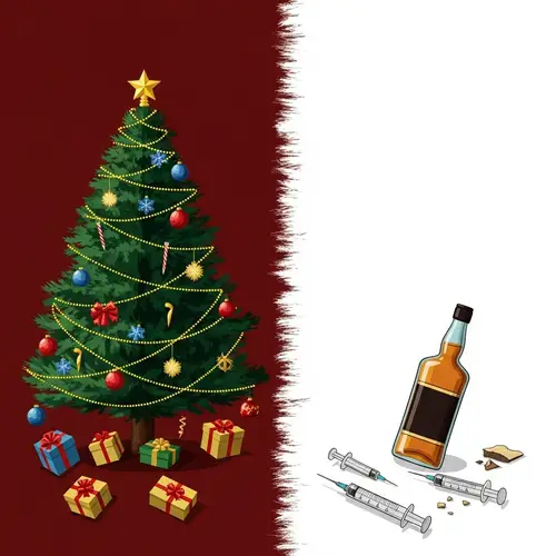 Christmas Disaster and Addiction Illustration