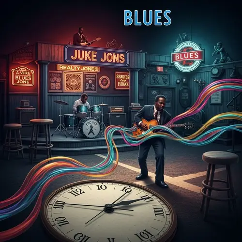 Vintage Juke Joint Blues Album Cover | Soulful Rhythm Visualization