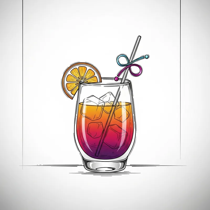 Refreshing Cocktail Sketch for Business Logo