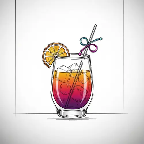 Refreshing Cocktail Business Logo Sketch
