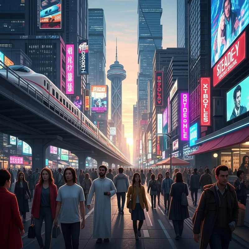 Futuristic AI Image Generator - Cityscape at Sunset