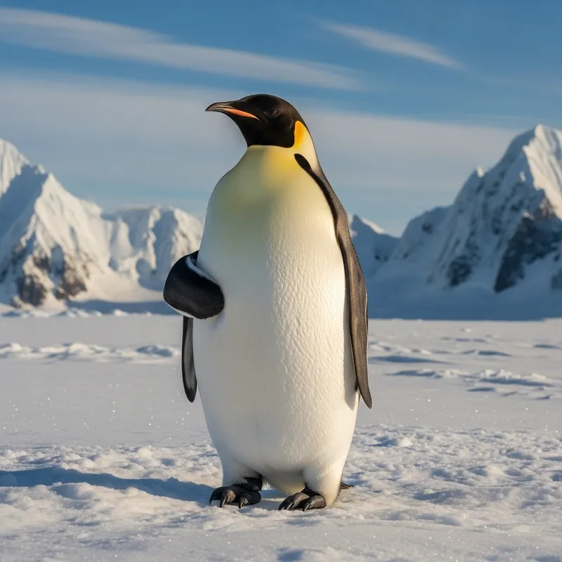 Smart-Looking Penguin in Stunning Antarctic Landscape