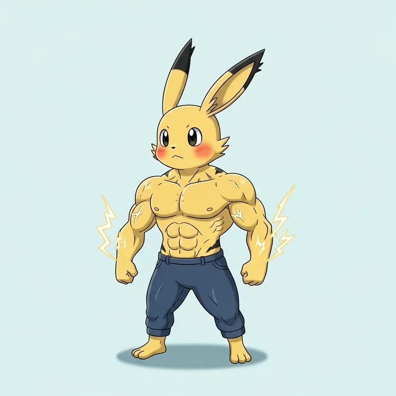 Muscular Pikachu Interpreted | Electric Yellow Creature