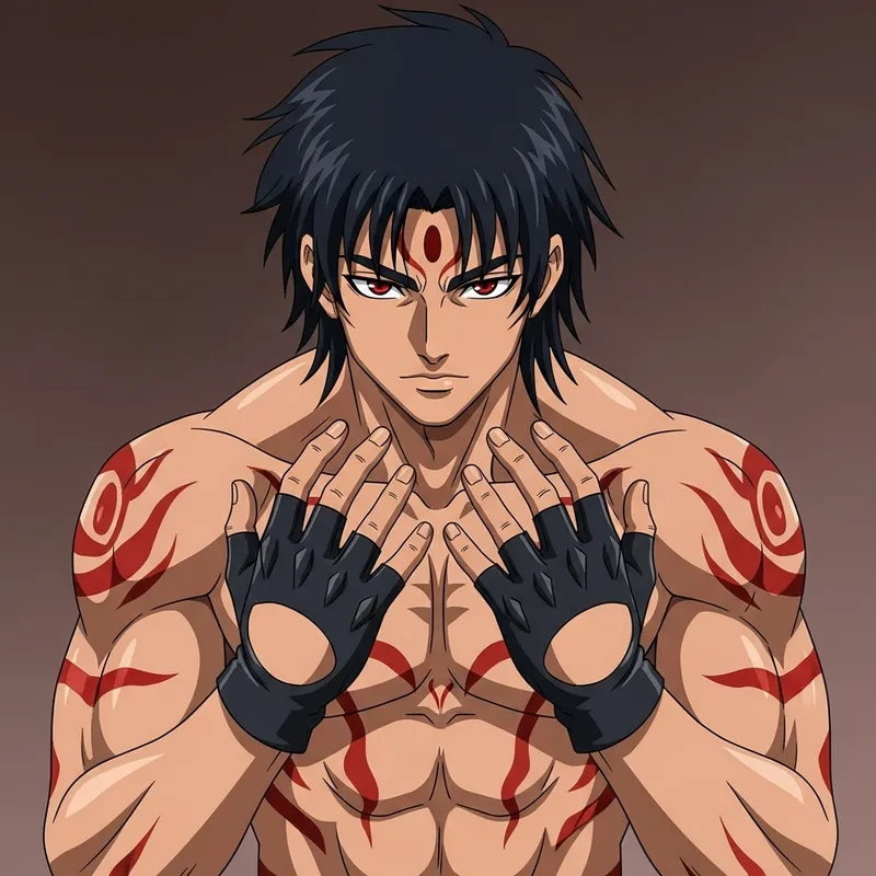 Intriguing South Asian Man with Striking Features | Traditional Anime Art