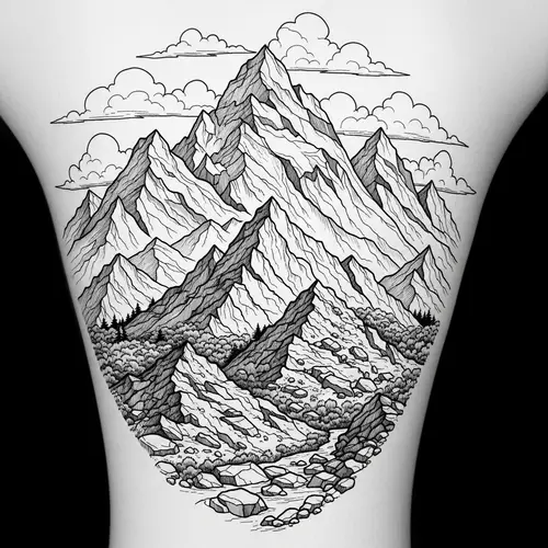 Majestic Mountains Tattoo Design - Adventure and Peace