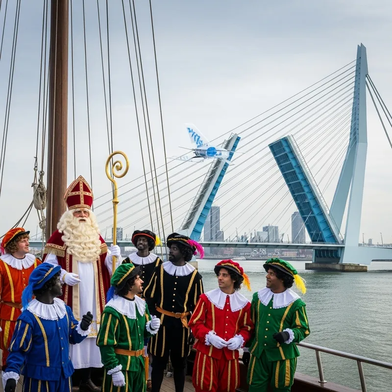 Sinterklaas and Petes on Ship in Rotterdam, Netherlands Sinterklaas and Petes on Ship in Rotterdam, Netherlands